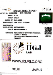 8.17/CT Natural Panna Stone with Govt. Lab Certificate-13108D53942